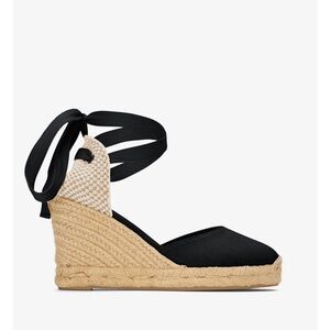 Soludo Black Espadrille Wedge 7.5